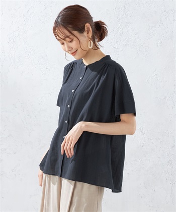 DECOY オーガニックコットンシャンブレーシャツドットプリントブラウス_variationthumb_1