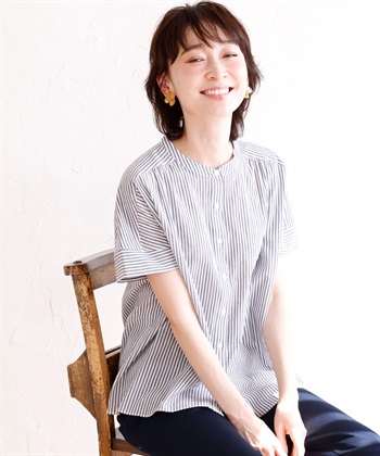 DECOY オーガニックコットンシャンブレーシャツドットプリントブラウス_variationthumb_4