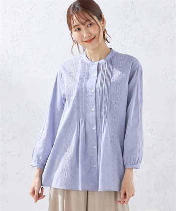 ピンタックレースブラウス DECOY｜クロスプラス公式通販サイト