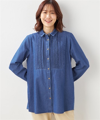 DECOY ピンタックデニムブラウス_variationthumb_1