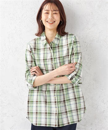 DECOY オーガニックコットンチェックブラウス_variationthumb_2