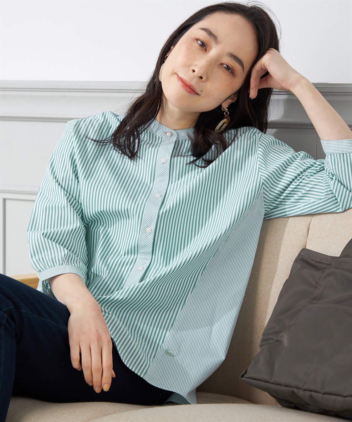 タグ付✨️Plantation 2024 SHIBORIストライプブラウス タグ付✨️Plantation 2024 SHIBORIストライプブラウス