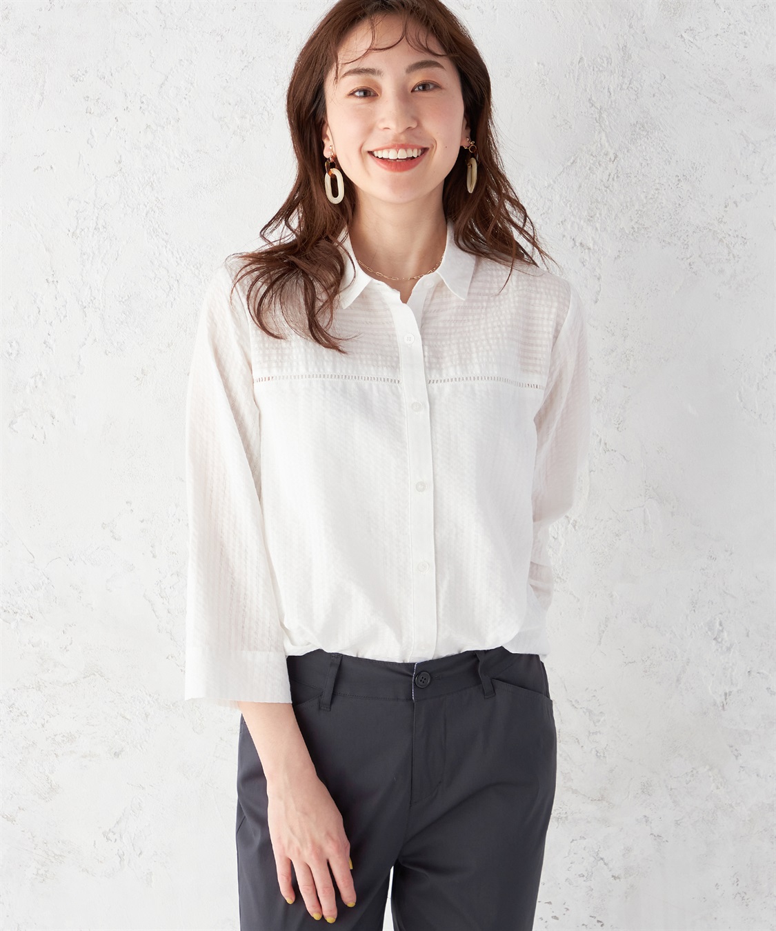 DECOY ドビーサッカーブラウス_variation_1