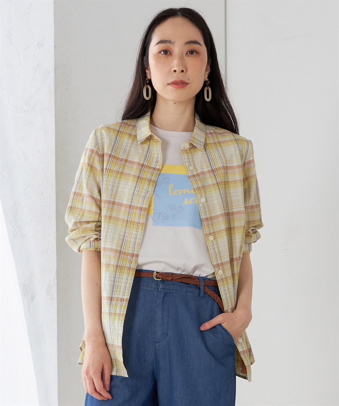 マドラスチェックブラウス DECOY｜クロスプラス公式通販サイト