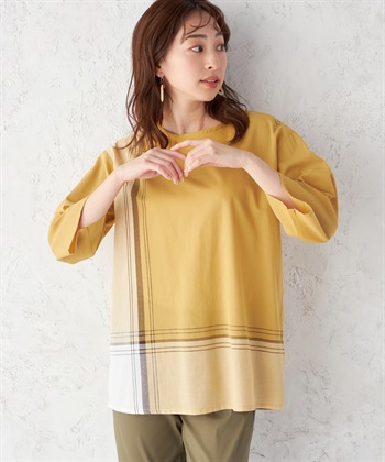 DECOY パネルチェックTブラウス_variationthumb_1