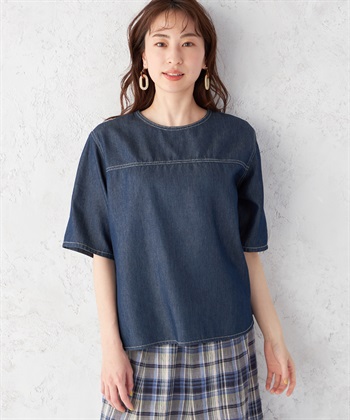 DECOY 【接触冷感】デニムTブラウス_variationthumb_2