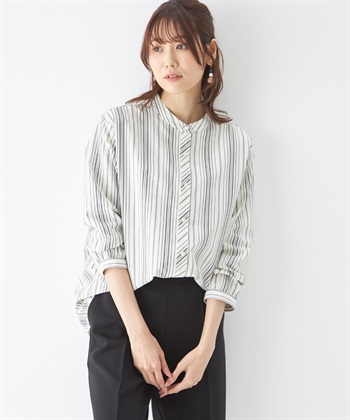 DECOY パールボタンストライプブラウス_variationthumb_1