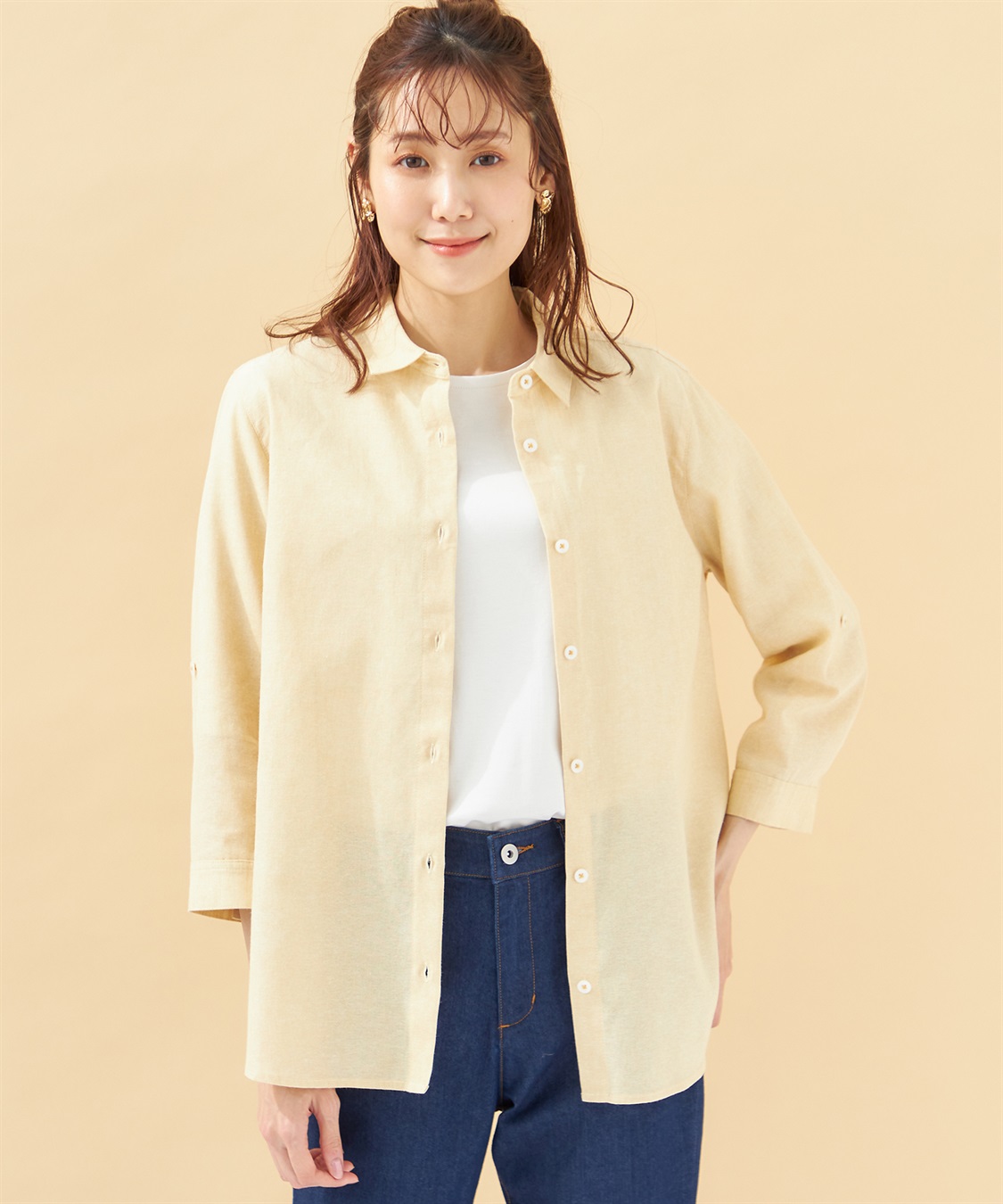 DECOY 【イージーケア】コットンリネンシャツ_main