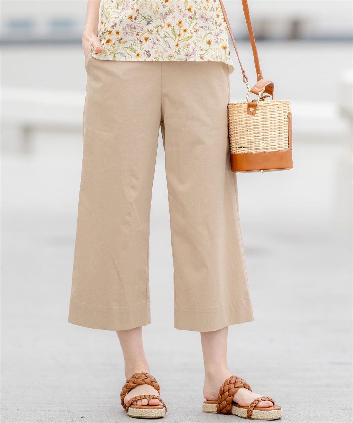 DECOY リネン混セミワイドパンツ_main