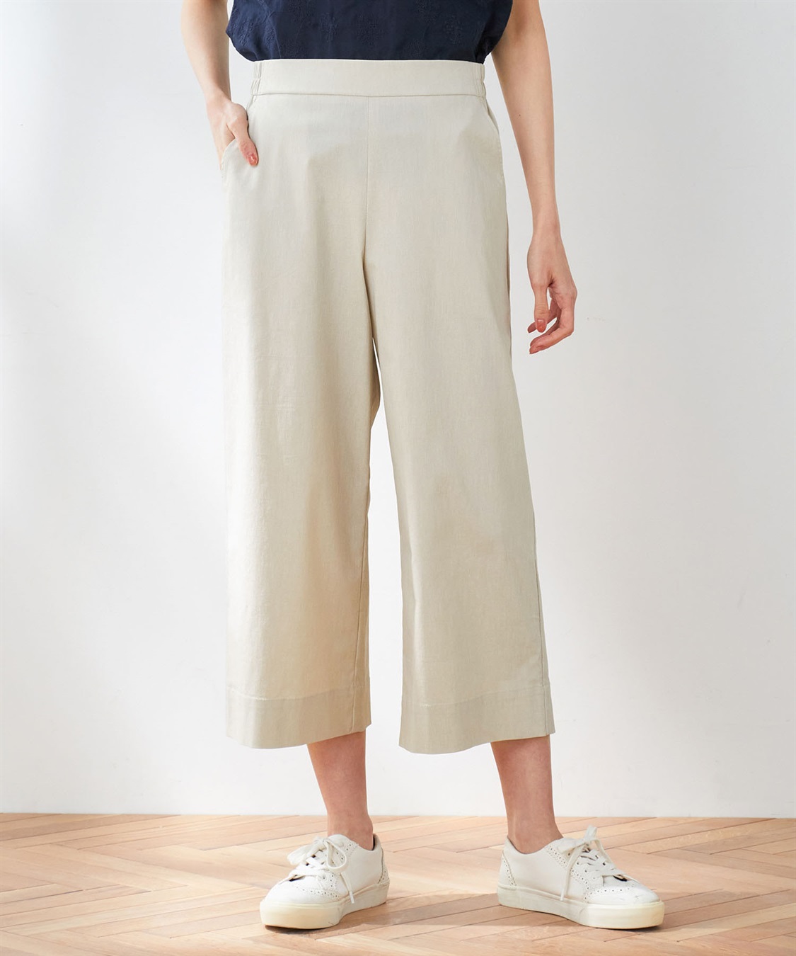 DECOY リネン混セミワイドパンツ_variation_1