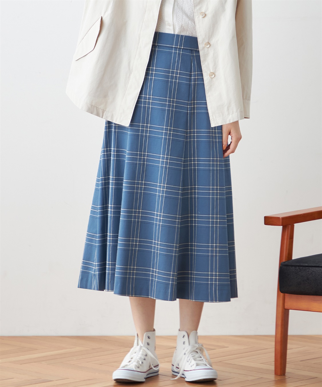 DECOY チェックスカート_main