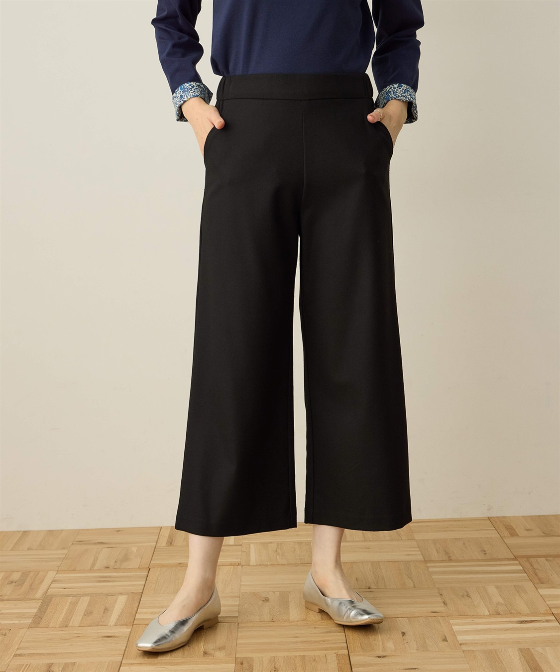 DECOY 裏起毛ワイドパンツ58cm丈_variation_1