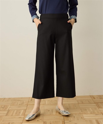 裏起毛ワイドパンツ58cm丈(ブラック-61cm)