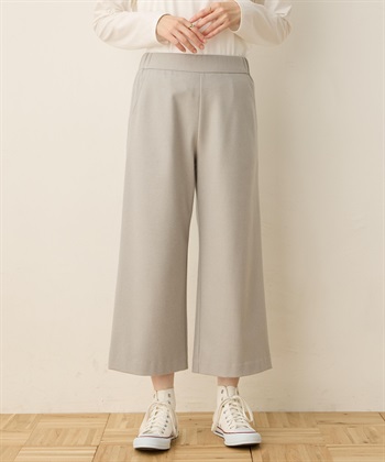 裏起毛ワイドパンツ58cm丈(モクグレー-61cm)