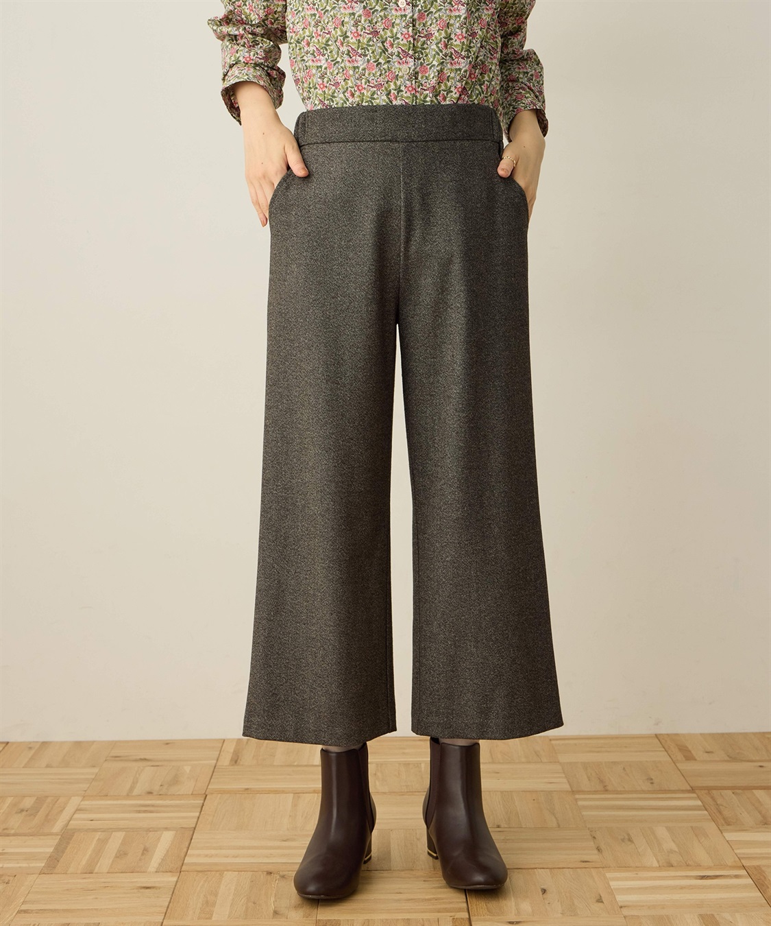 DECOY 裏起毛ワイドパンツ58cm丈_variation_4