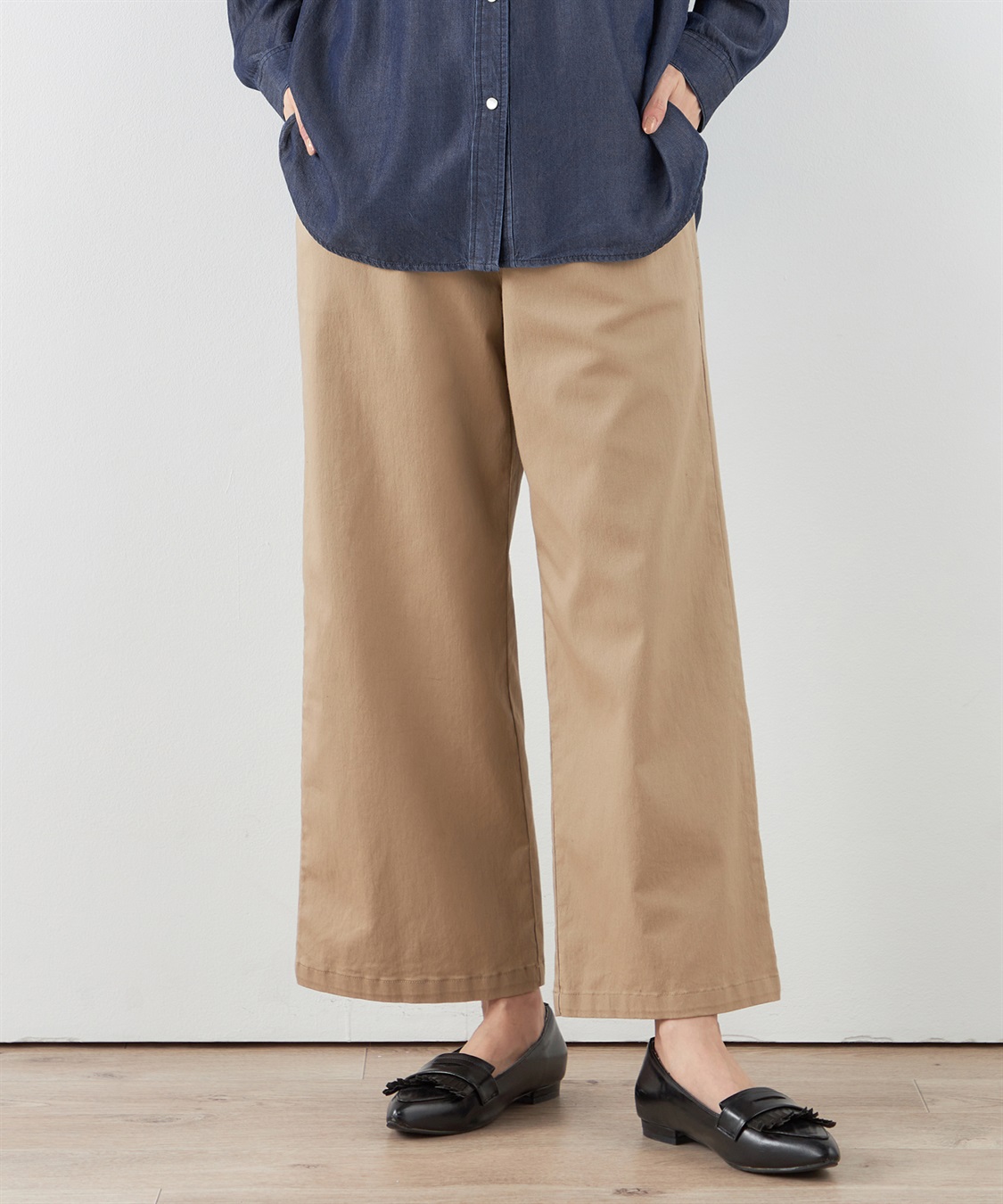 DECOY ストレッチワイドパンツ【リブウエスト】_variation_1