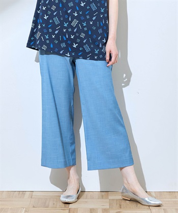 【冷感】シャンブレーパンツ(ブルー-64cm)