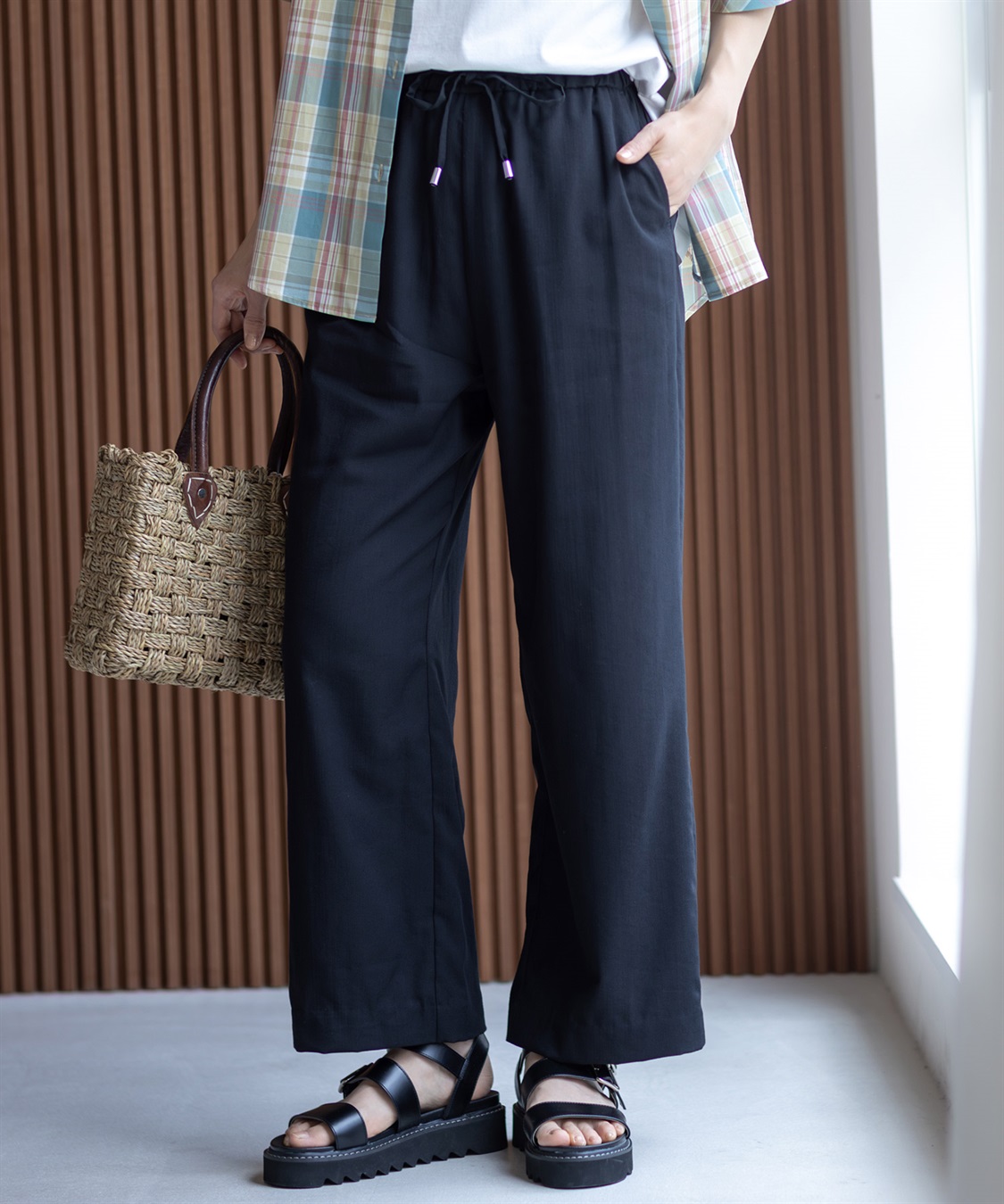 DECOY 【冷感】ウエストドロストパンツ_main