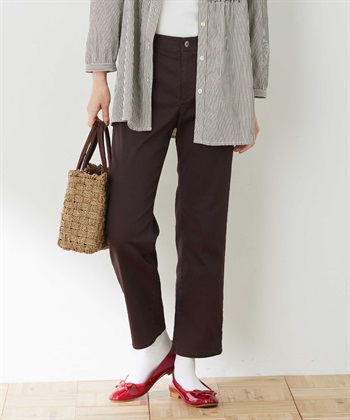 ストレッチストレートパンツ(ブラウン-64cm)