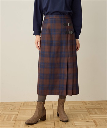 タータンチェックスカート(ブラウン-64cm)