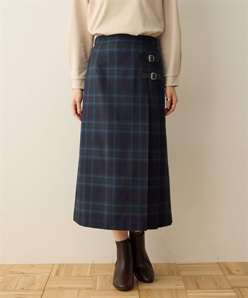 タータンチェックスカート(ネイビー-64cm)