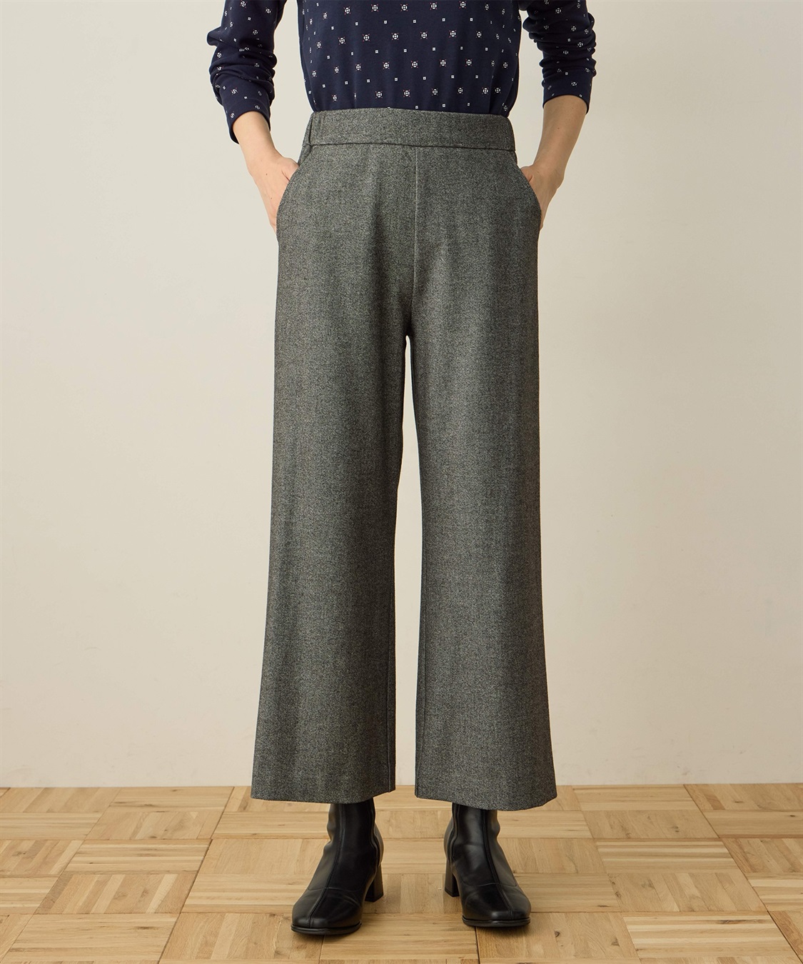 DECOY 裏起毛ワイドパンツ63cm丈_variation_2