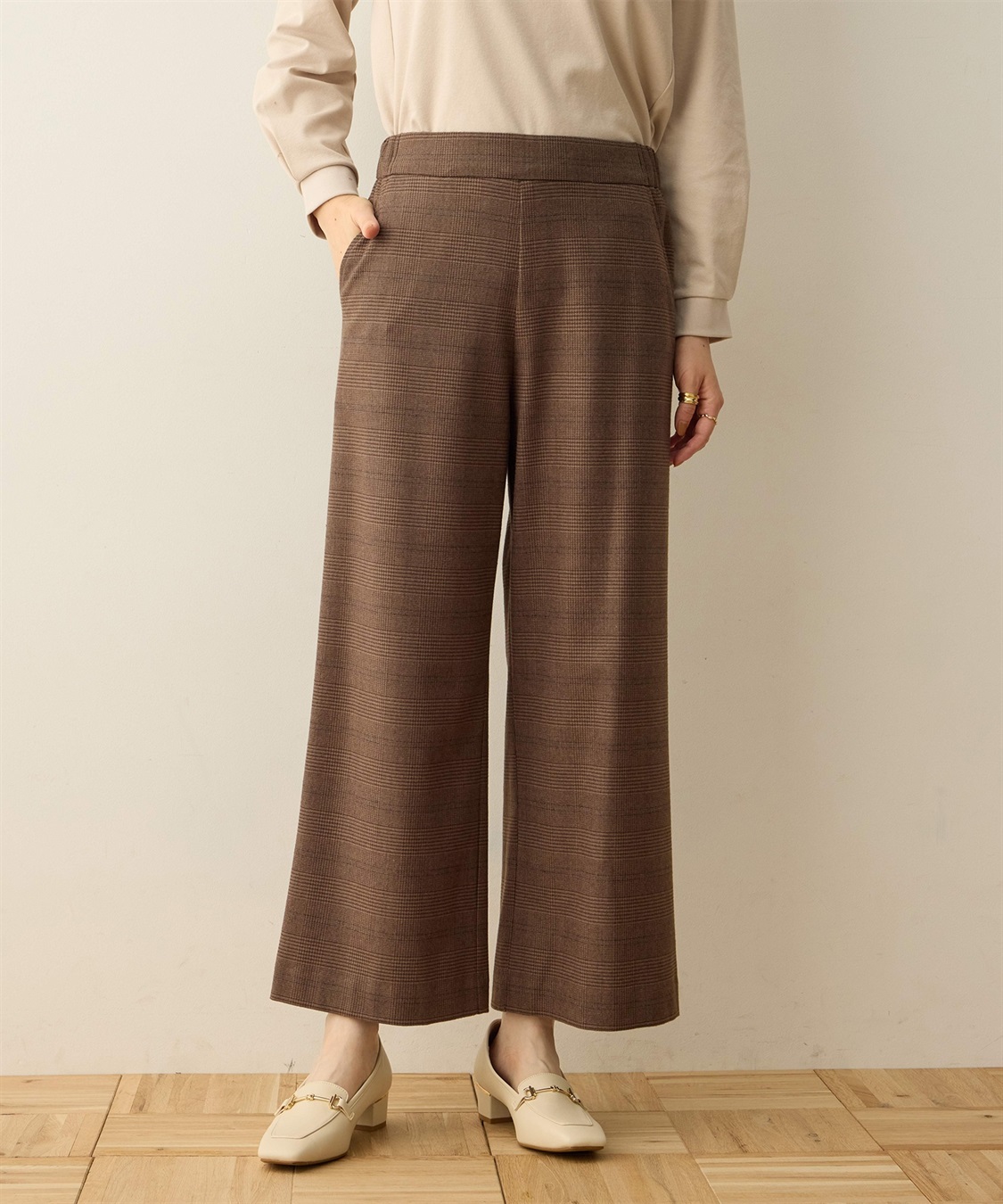 DECOY 裏起毛ワイドパンツ63cm丈_variation_4