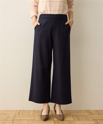 裏起毛ワイドパンツ63cm丈(ネイビー-61cm)