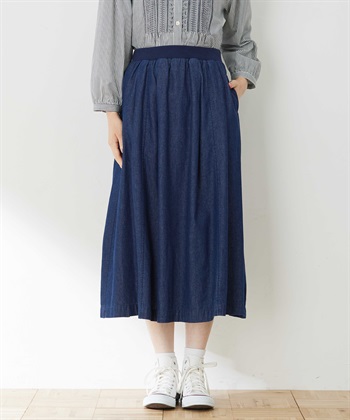 フレアデニムスカート(ネイビー-64cm)