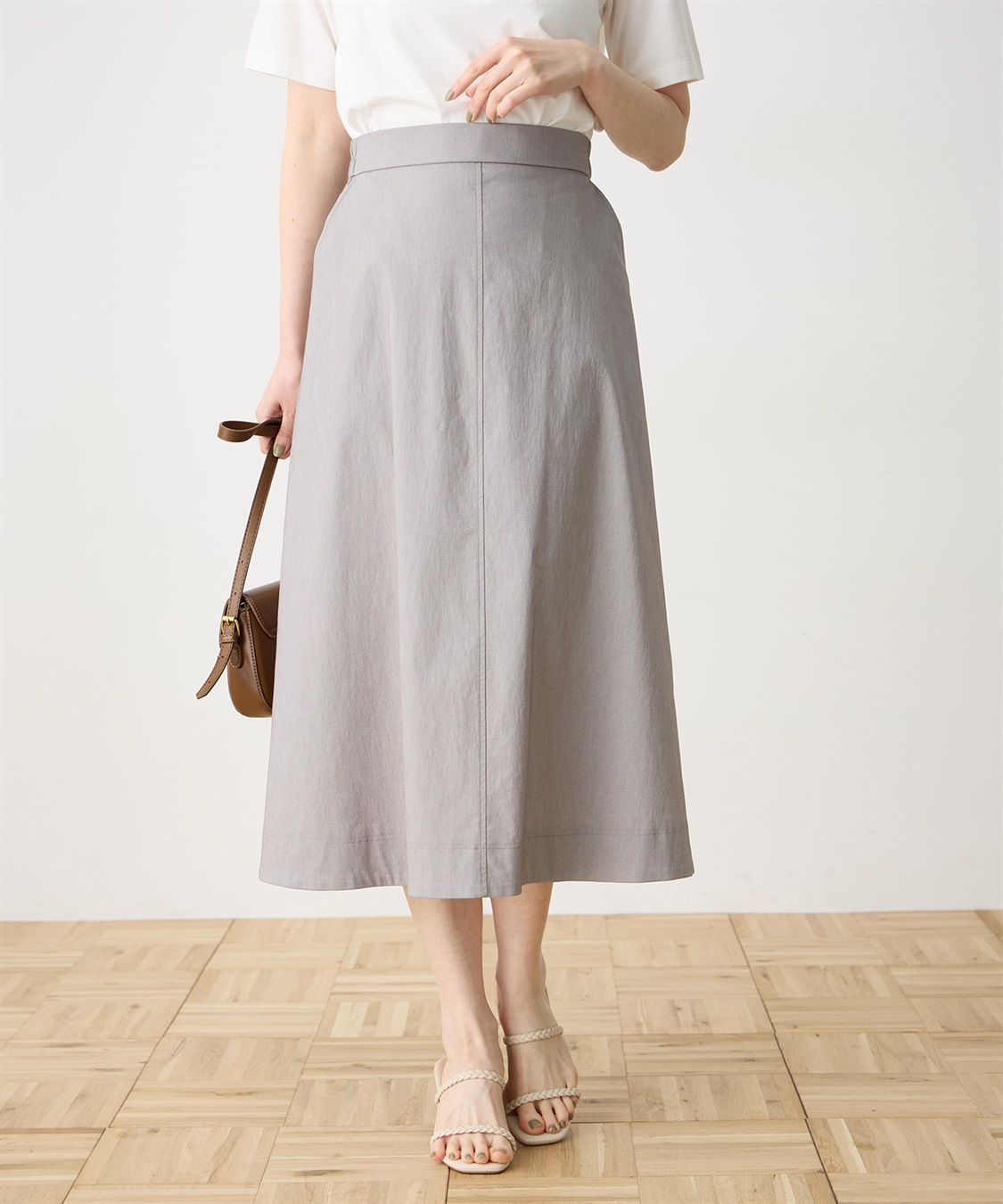 DECOY ストレッチセミフレアスカート【接触冷感】【ウォッシャブル】【WEB限定】_variation_1