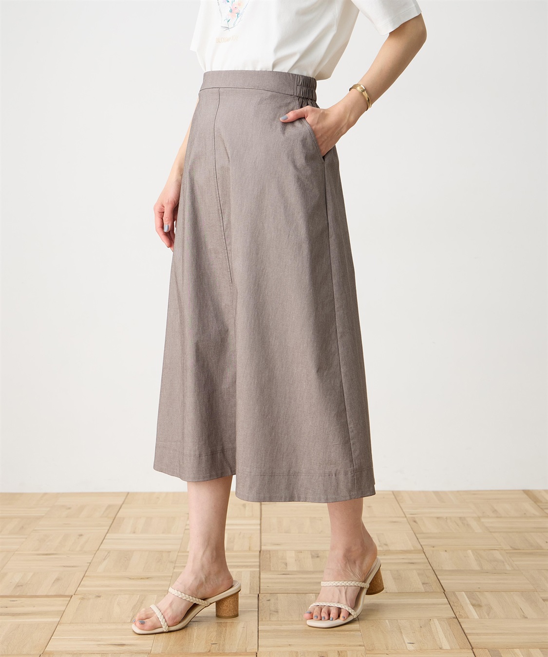 DECOY ストレッチセミフレアスカート【接触冷感】【ウォッシャブル】【WEB限定】_variation_3