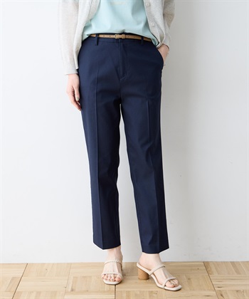 ストレッチオックスパンツ【接触冷感・後ろウエストゴム】(ネイビー-64cm)