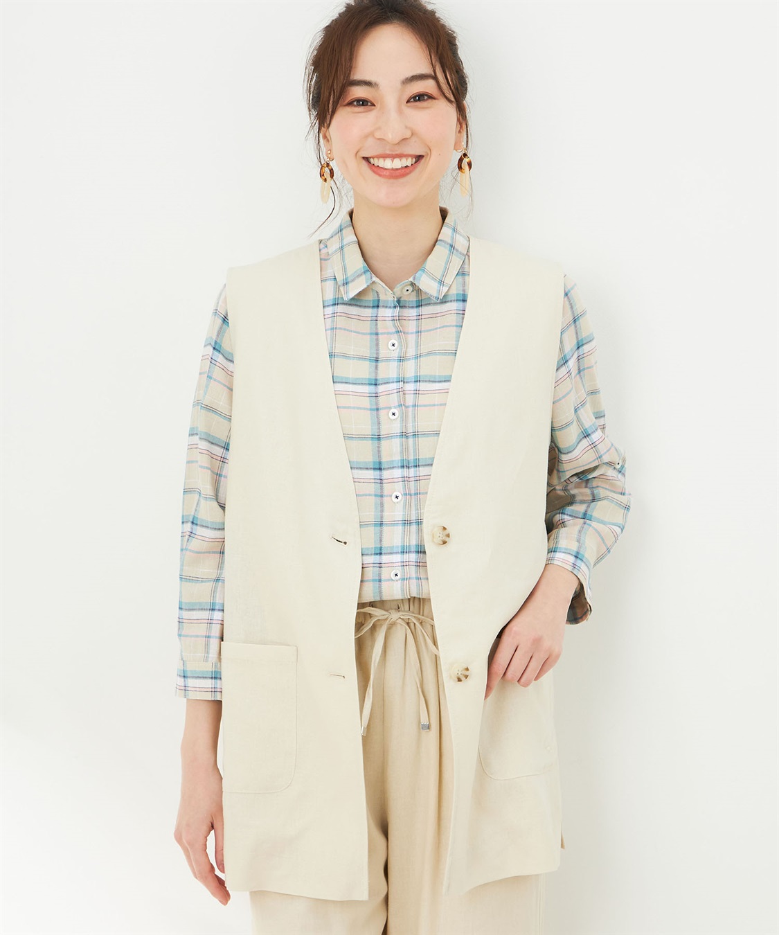 DECOY リネンブレンドジレ_main