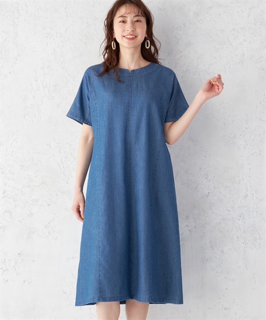 ドレスデコ　ワンピース　ネイビー ドレスプラス DRESS+ ドレス ワンピース レース 披露宴 結婚式