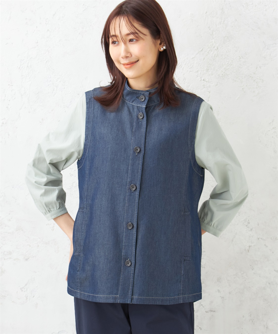 こむぎです。 デニムワンピース DECOY｜クロスプラス公式通販サイト