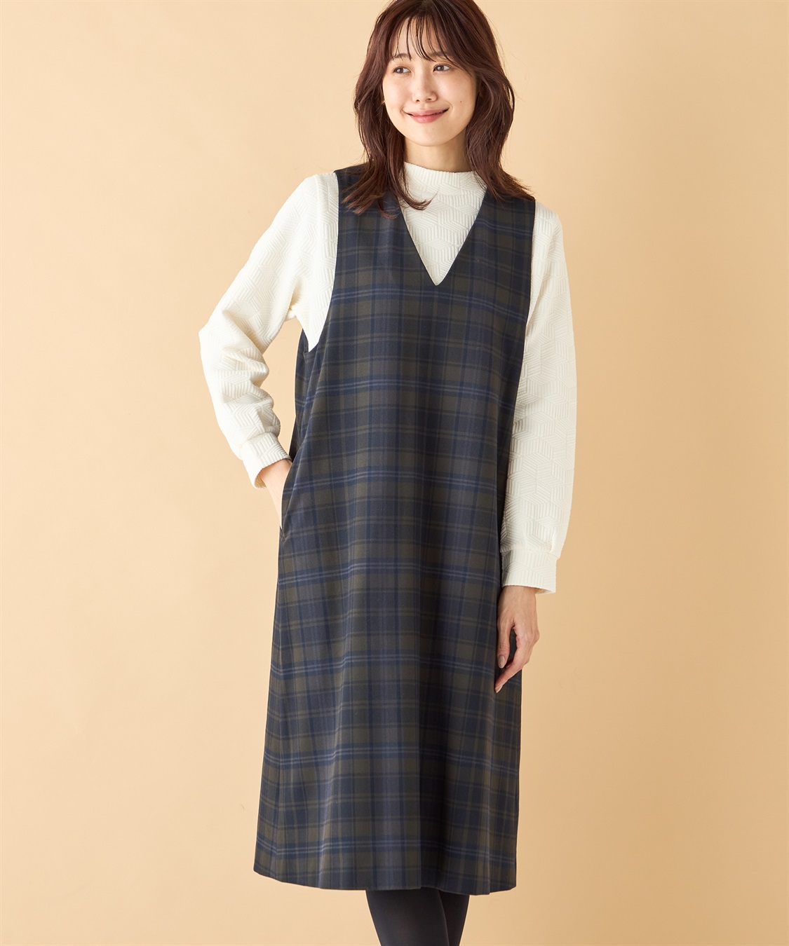 DECOY チェックジャンパースカート_variation_2