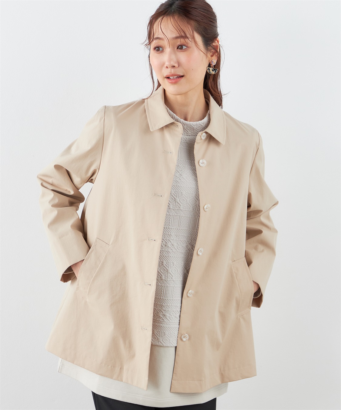 DECOY 【防花粉】【はっ水】ステンカラーコート_variation_1