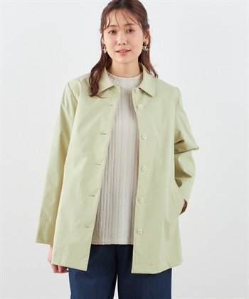 【防花粉】【はっ水】ステンカラーコート(グリーン-9号)