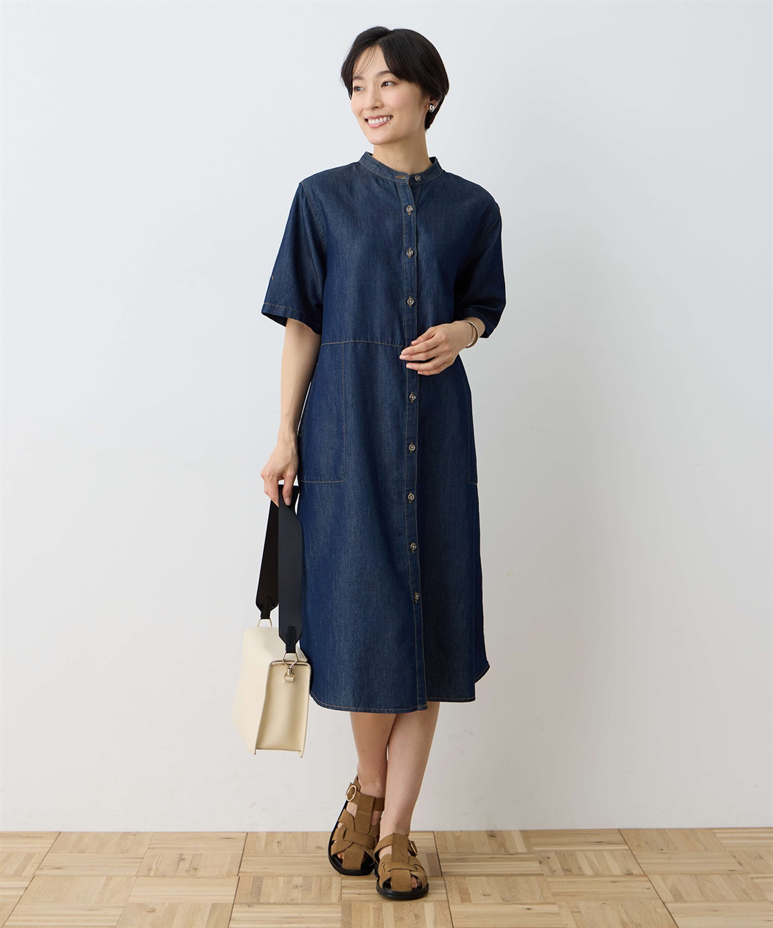 冷感】テンセルデニムワンピース DECOY｜クロスプラス公式通販サイト
