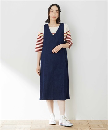 デニムジャンパースカート(ネイビー-9号)