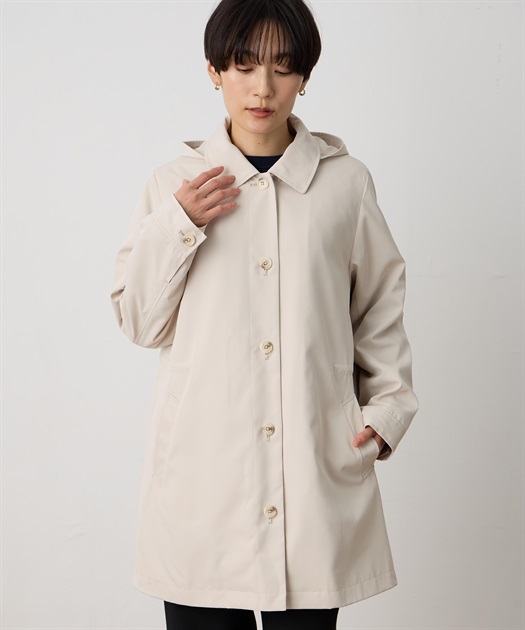 ライナー付きステンカラーコート【はっ水・ハンドウォッシャブル・花粉が落ちやすい・ライナー取り外し可能】