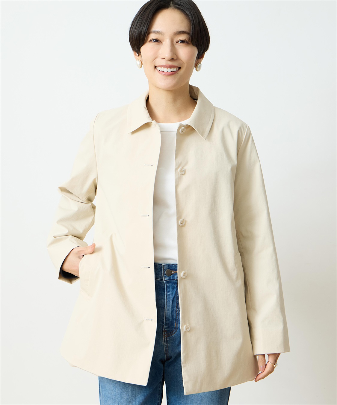 DECOY ストレッチステンカラーコート【はっ水・花粉が落ちやすい】_variation_1