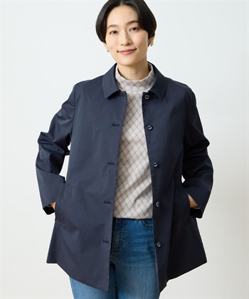 はっ水ステンカラーコート(ネイビー-9号)