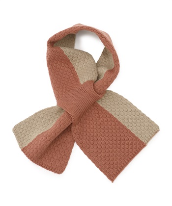 バイカラーニットマフラー(ピンク-フリー)