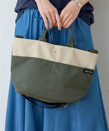 【はっ水】ハンドルバッグ(カーキ-フリー)