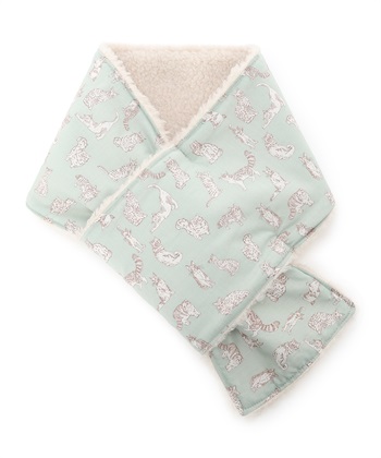 リバティプリントネックウォーマー(グリーン-フリー)