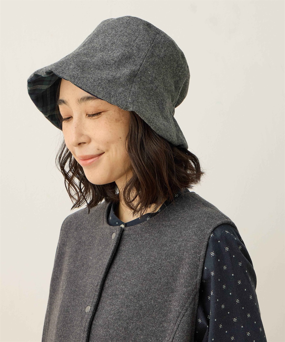 DECOY ツバ裏チェックハット_main