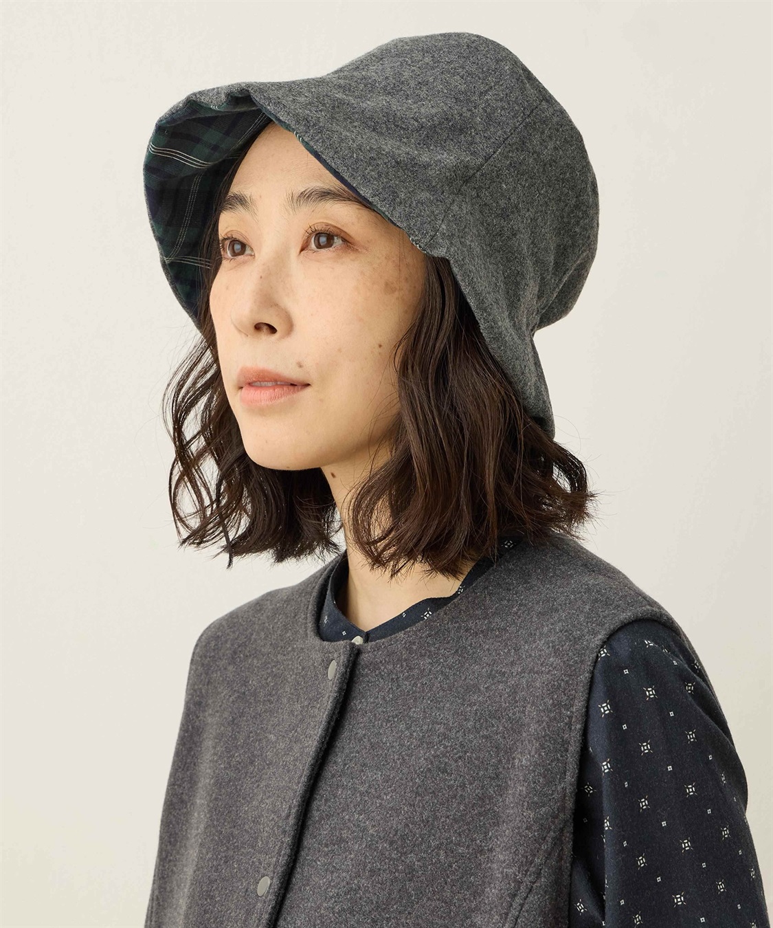 DECOY ツバ裏チェックハット_variation_2