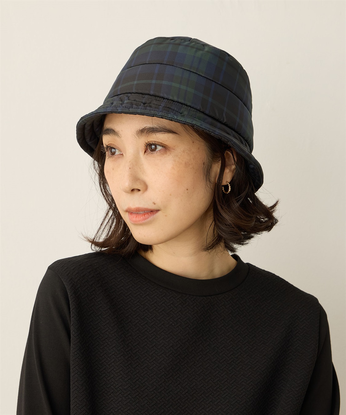 DECOY チェックキルティングハット_main