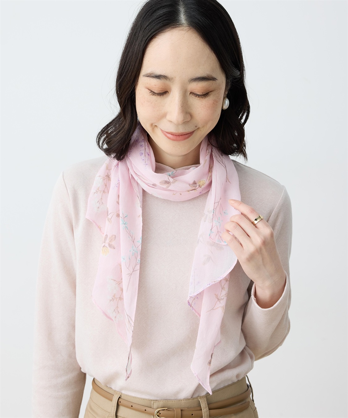 DECOY ボタニカルプリントストール_variation_1